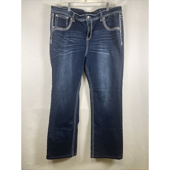 Grace in LA Jeans Women's Size 22 Plus Size P-Straight Embellished Pockets EUC - Picture 1 of 10